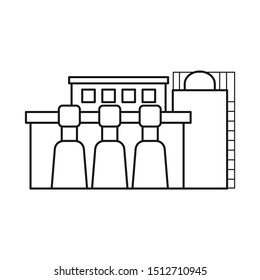 Isolated object of factory and manufacture sign. Graphic of factory and city vector icon for stock.