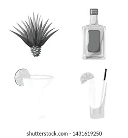 Isolated object of fajita and fiesta symbol. Collection of fajita and celebration stock vector illustration.