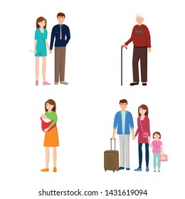 Isolated object of family and people logo. Collection of family and avatar vector icon for stock.