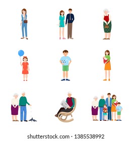Isolated object of family and people sign. Collection of family and avatar stock symbol for web. Isolated object of family and people sign. Collection of family and avatar stock symbol for web.