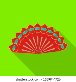 Isolated object of fan and oriental sign. Web element of fan and cool stock symbol for web.