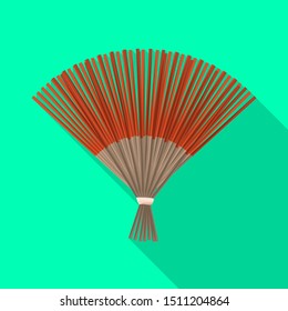 Isolated object of fan and oriental symbol. Web element of fan and cool vector icon for stock.