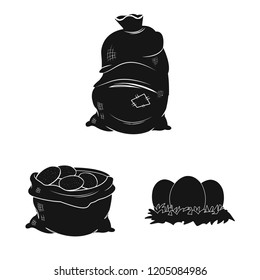 Isolated object of farm and agriculture icon. Collection of farm and plant vector icon for stock.