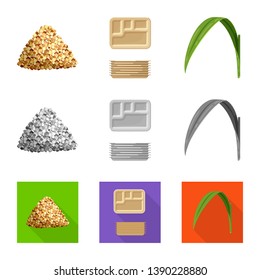 Isolated object of farm and agriculture  icon. Collection of farm and technology vector icon for stock.