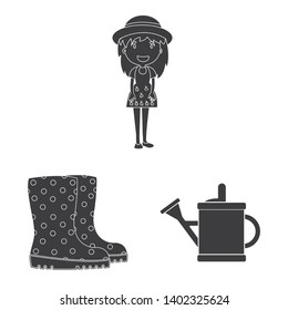 Isolated object of farm and agriculture icon. Set of farm and plant vector icon for stock.