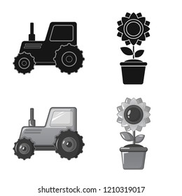 Isolated object of farm and agriculture logo. Set of farm and plant stock symbol for web.