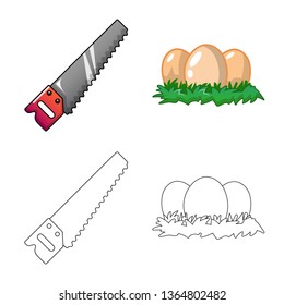 Isolated object of farm and agriculture logo. Set of farm and plant stock vector illustration.