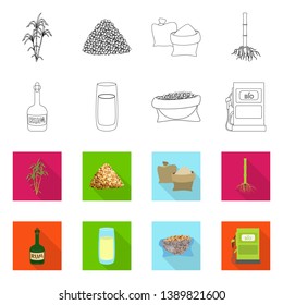 Isolated object of farm and agriculture  logo. Collection of farm and technology stock symbol for web.