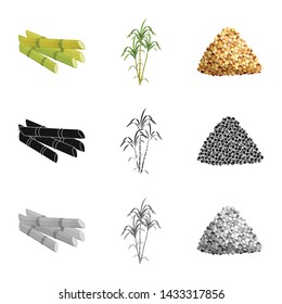 Isolated object of farm and agriculture logo. Collection of farm and technology vector icon for stock.