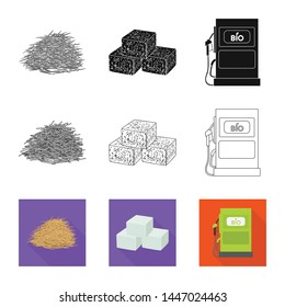 Isolated object of farm and agriculture logo. Set of farm and technology stock vector illustration.