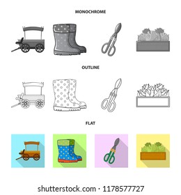 Isolated object of farm and agriculture sign. Collection of farm and plant vector icon for stock.