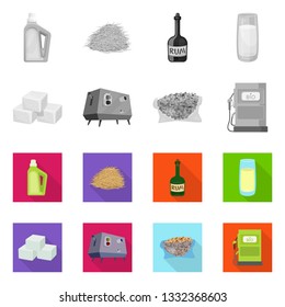 Isolated object of farm and agriculture  sign. Collection of farm and technology vector icon for stock.
