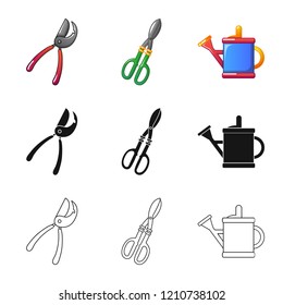 Isolated object of farm and agriculture symbol. Collection of farm and plant stock symbol for web.
