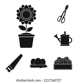 Isolated object of farm and agriculture symbol. Collection of farm and plant stock vector illustration.