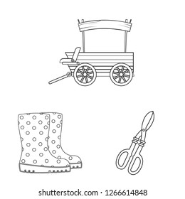 Isolated object of farm and agriculture symbol. Set of farm and plant stock symbol for web.