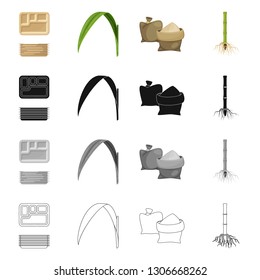 Isolated object of farm and agriculture  symbol. Collection of farm and technology vector icon for stock.