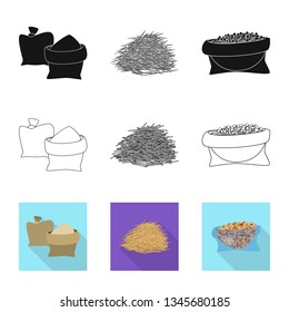 Isolated object of farm and agriculture  symbol. Collection of farm and technology vector icon for stock.