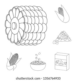 Isolated object of farm and crop icon. Set of farm and nutrition stock symbol for web.