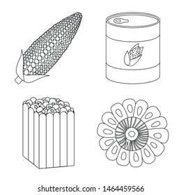 Isolated object of farm and crop icon. Set of farm and nutrition vector icon for stock.