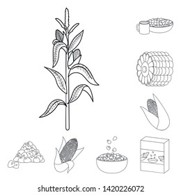 Isolated object of farm and crop logo. Set of farm and nutrition vector icon for stock.
