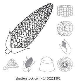 Isolated object of farm and crop logo. Set of farm and nutrition stock vector illustration.