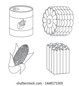 Isolated object of farm and crop symbol. Collection of farm and nutrition vector icon for stock.