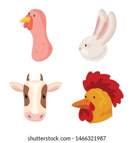 Isolated object of farm and head logo. Collection of farm and homemade stock symbol for web.