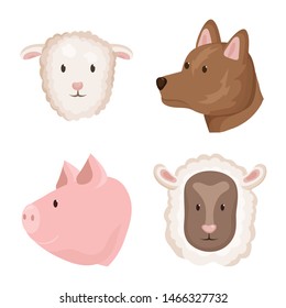 Isolated object of farm and head logo. Set of farm and homemade vector icon for stock.