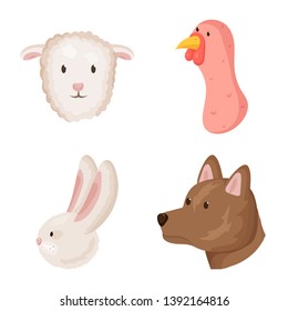 Isolated object of farm and head sign. Set of farm and homemade vector icon for stock.
