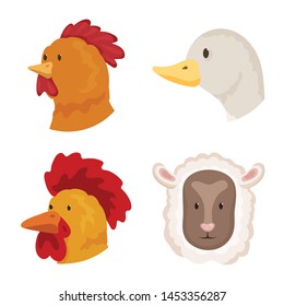 Isolated object of farm and head sign. Collection of farm and homemade stock vector illustration.