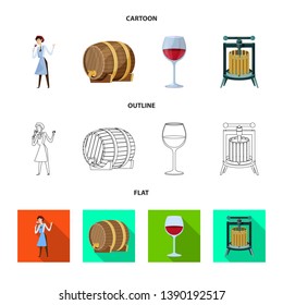 Isolated object of farm and vineyard icon. Set of farm and product vector icon for stock.