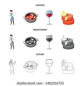 Isolated object of farm and vineyard icon. Collection of farm and product vector icon for stock.