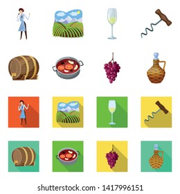 Isolated object of farm and vineyard icon. Collection of farm and product vector icon for stock.