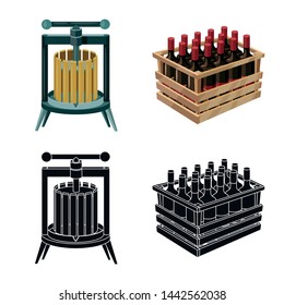 Isolated object of farm and vineyard icon. Collection of farm and product stock symbol for web.