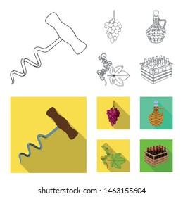 Isolated object of farm and vineyard icon. Set of farm and product stock vector illustration.
