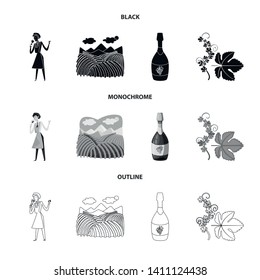 Isolated object of farm and vineyard logo. Collection of farm and product stock symbol for web.