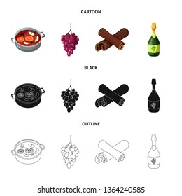 Isolated object of farm and vineyard sign. Collection of farm and product stock symbol for web.