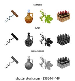 Isolated object of farm and vineyard sign. Collection of farm and product stock symbol for web.