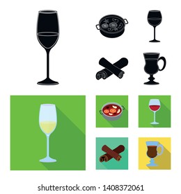 Isolated object of farm and vineyard sign. Set of farm and product stock symbol for web.