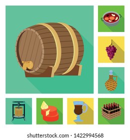Isolated object of farm and vineyard sign. Set of farm and product stock symbol for web.