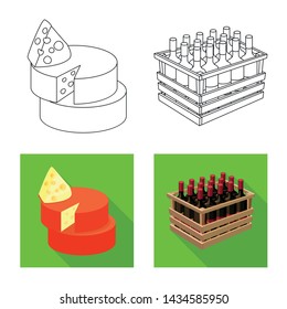 Isolated object of farm and vineyard sign. Collection of farm and product stock symbol for web.