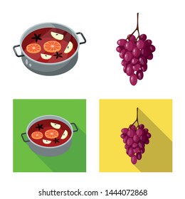 Isolated object of farm and vineyard sign. Collection of farm and product stock symbol for web.