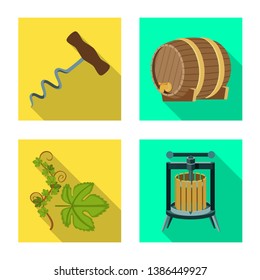 Isolated object of farm and vineyard symbol. Collection of farm and product stock vector illustration.