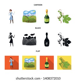 Isolated object of farm and vineyard symbol. Collection of farm and product stock symbol for web.