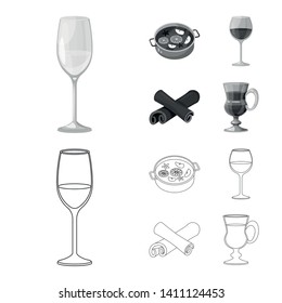 Isolated object of farm and vineyard symbol. Collection of farm and product vector icon for stock.