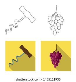 Isolated object of farm and vineyard symbol. Collection of farm and product stock symbol for web.