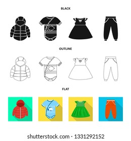 Isolated object of fashion and garment icon. Set of fashion and cotton stock symbol for web.