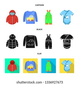 Isolated object of fashion and garment icon. Collection of fashion and cotton stock vector illustration.