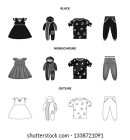 Isolated object of fashion and garment icon. Collection of fashion and cotton stock vector illustration.