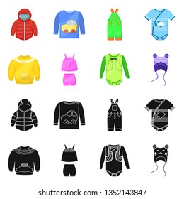 Isolated object of fashion and garment icon. Collection of fashion and cotton vector icon for stock.